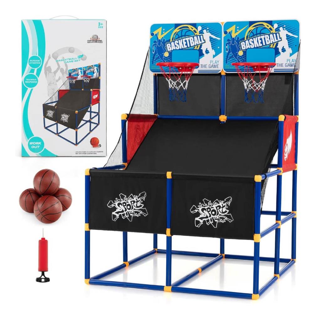 طقم لعبة كرة السلة المزدوجة للتسديد