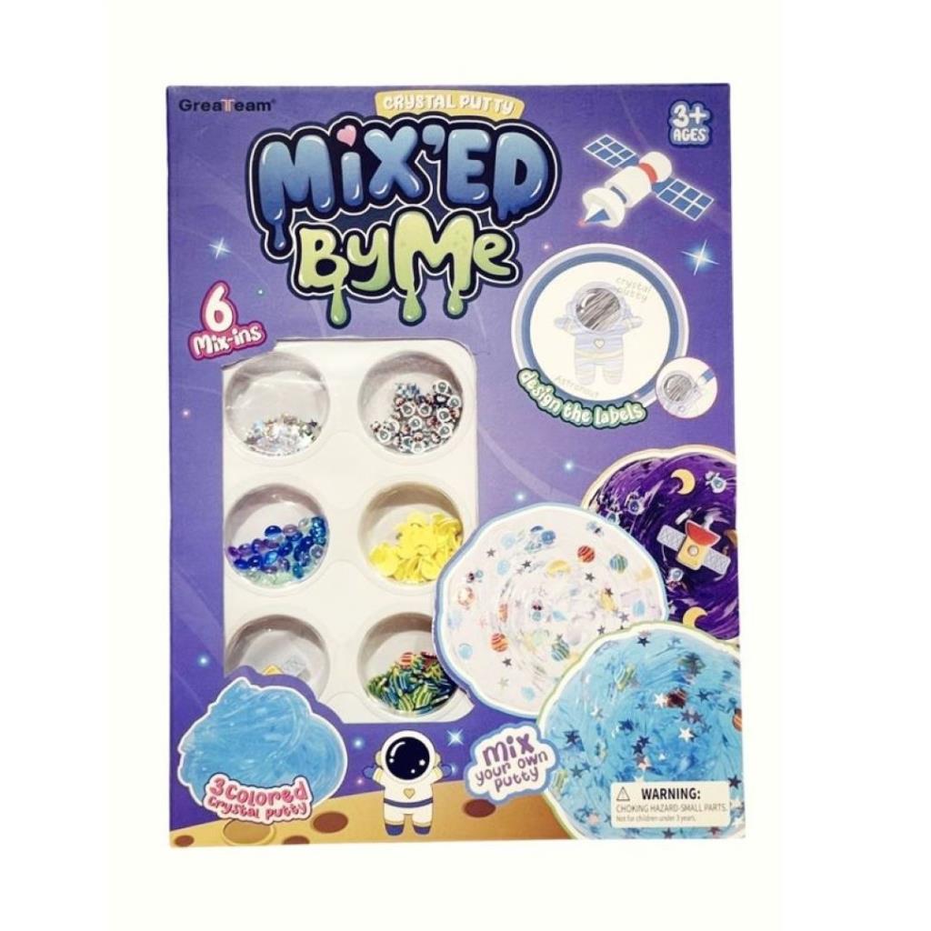 Mix’ed By Me Crystal Putty Kit – DIY Slime Set with 6 Mix-Ins & Stickers