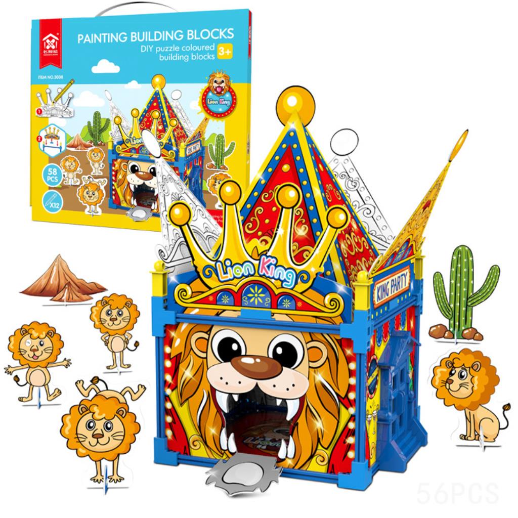 Lion King Coloring & Building Castle Set