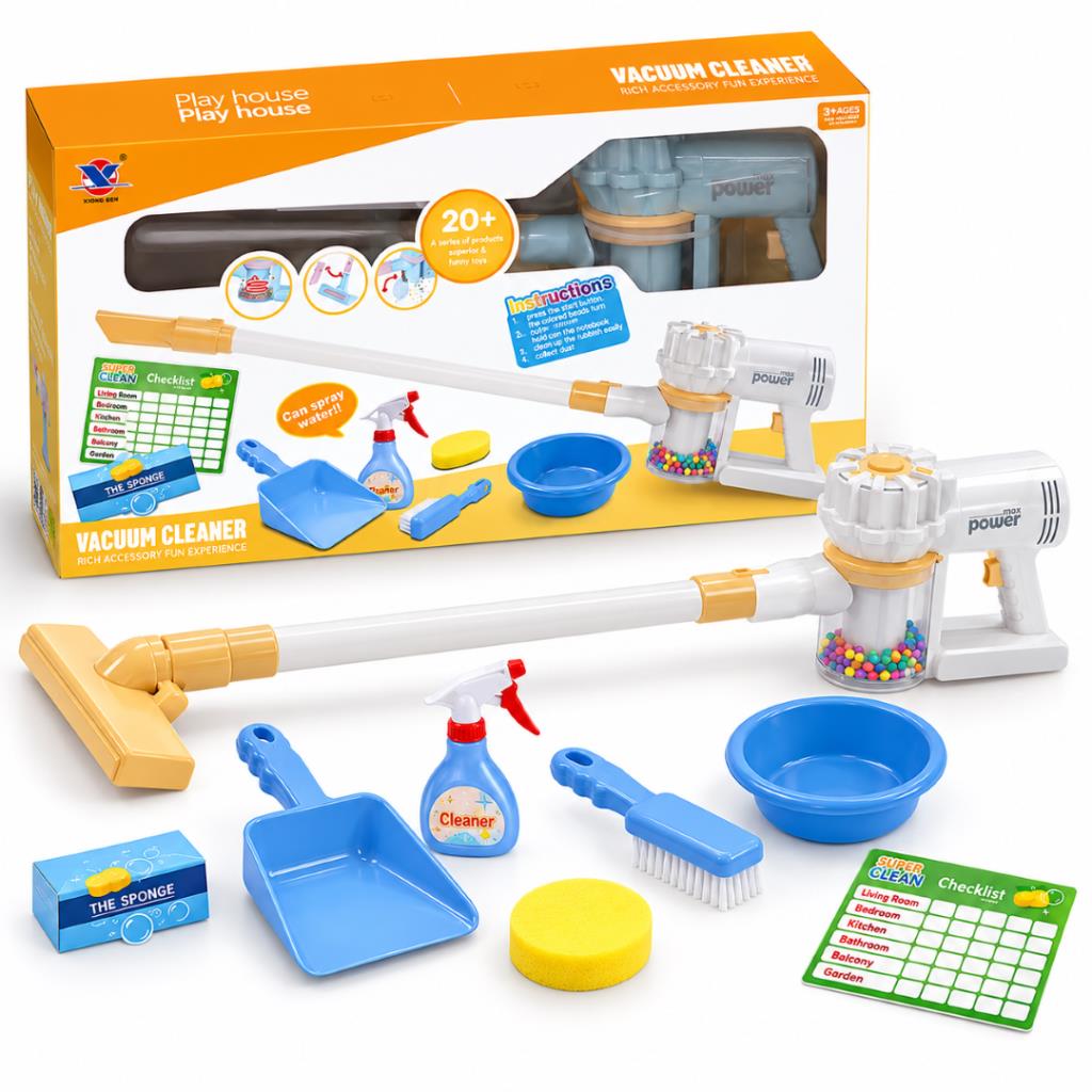Kids Toy Vacuum Cleaner Playset with Cleaning Accessories