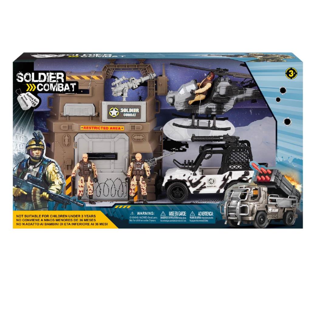 Military Base & Helicopter Combat Playset