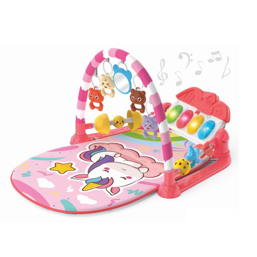 Baby Musical Play Gym Mat with Lights & Hanging Toys