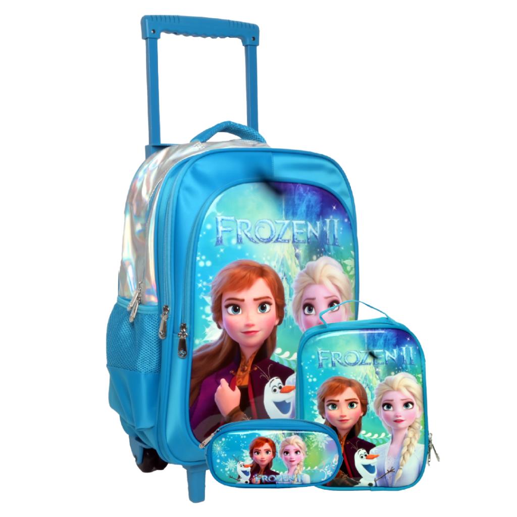 Girls Frozen Trolley School Bag Set- 18 Inch
