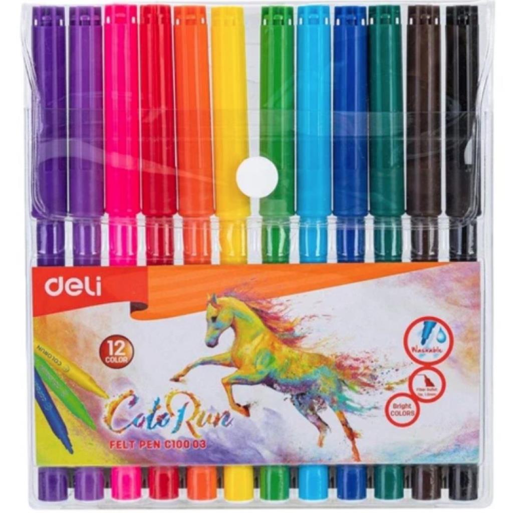 Deli Felt Pen 12 Colours