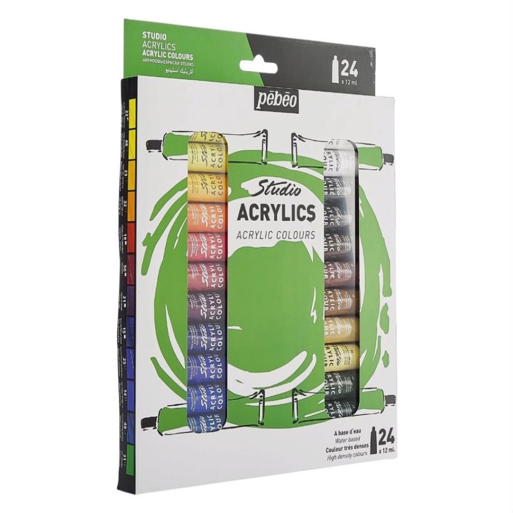 Pébéo Studio Acrylics (24 Tubes x 12 ml Set)