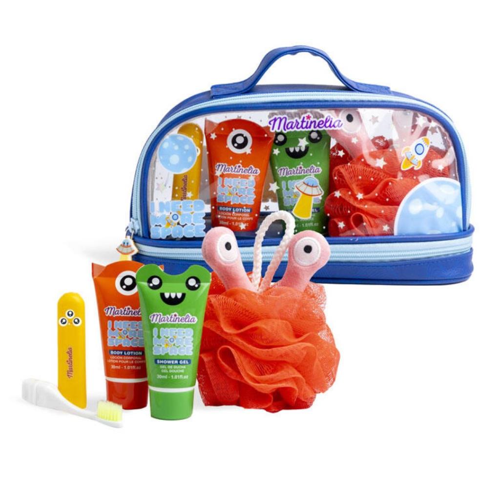 Martinelia Kids Bath & Care Set with Travel Bag – Body Lotion, Shower Gel & Accessories