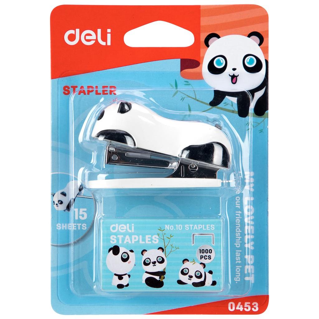 Deli Panda Mini Stapler Set with 1,000 Staples – Model 0453