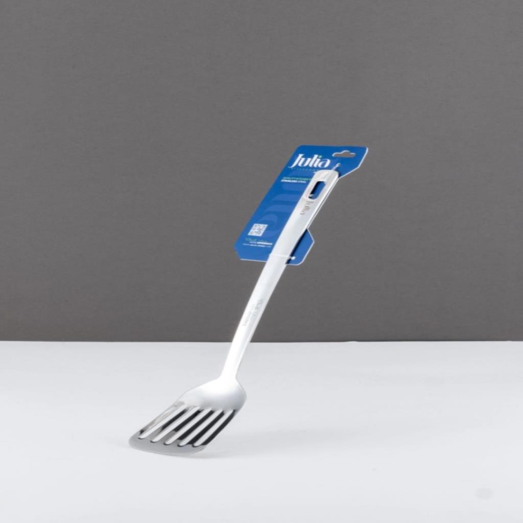 STAINLESS STEEL SLOTTED TURNER SHORT HANDLE-SILVER