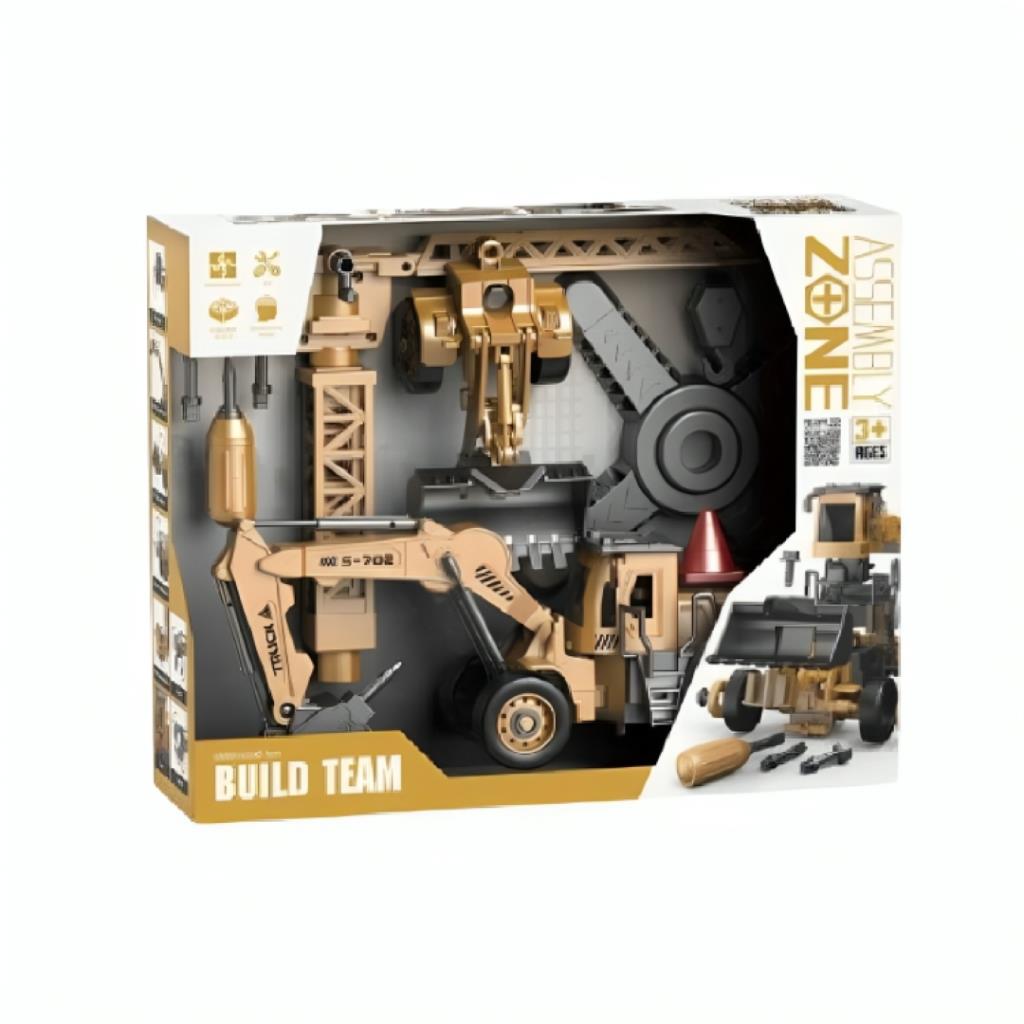 Construction Vehicles Playset with Tower Crane