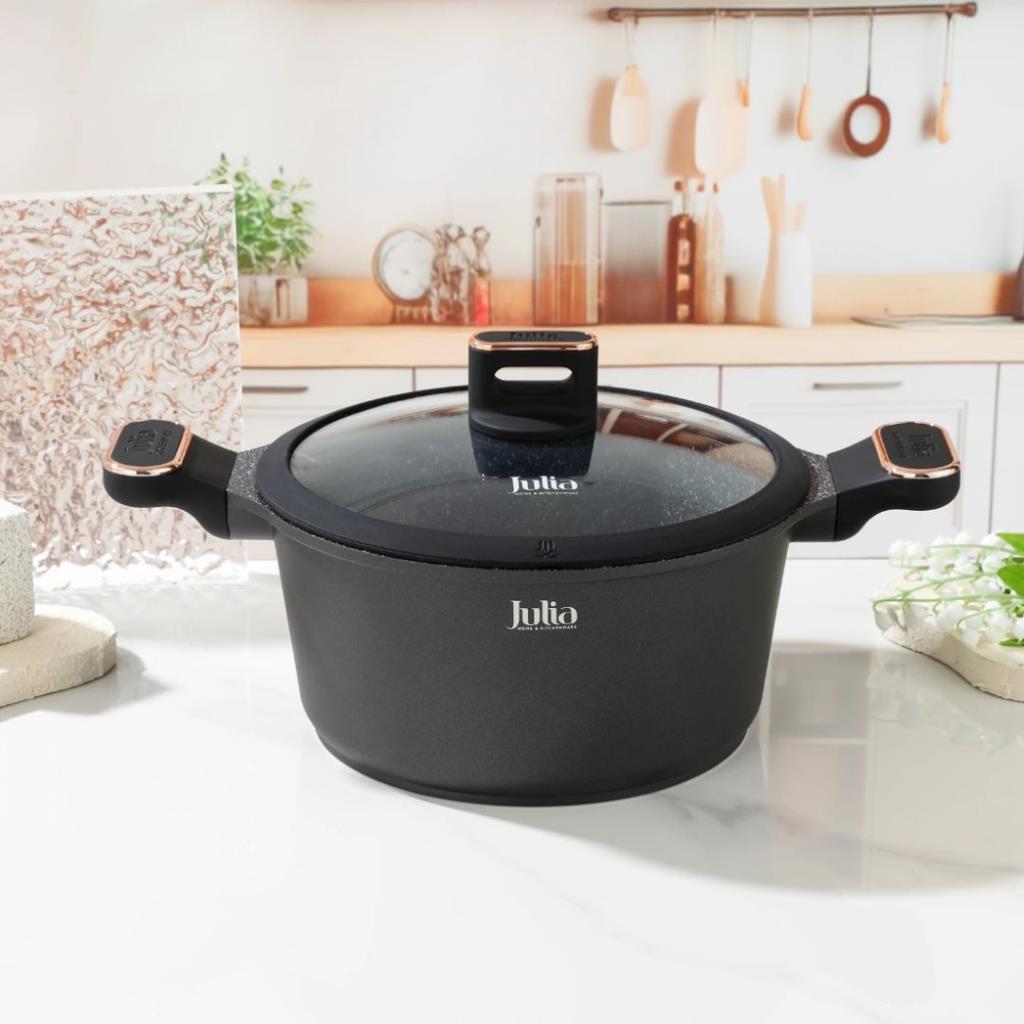 ELITE-PRO PLUS CASSEROLE WITH LID 20CM-BLACK