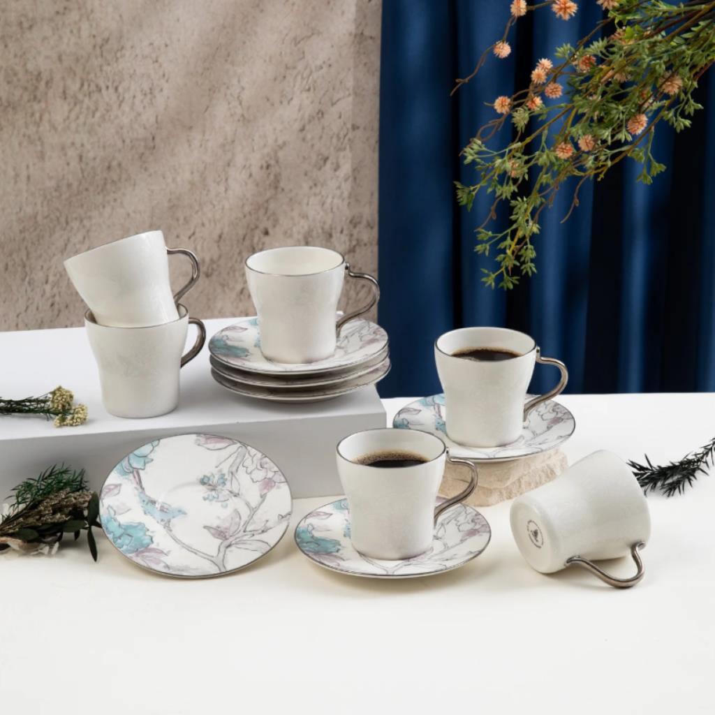 Elegant Floral Coffee Cup & Saucer Set