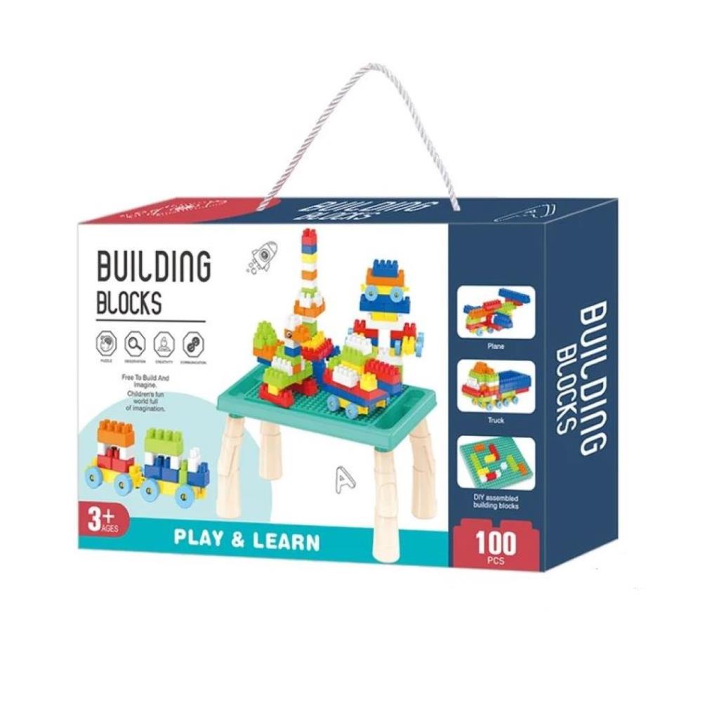 مجموعة مكعبات تركيب للأطفال – لعب وتعلّم (100 قطعة)