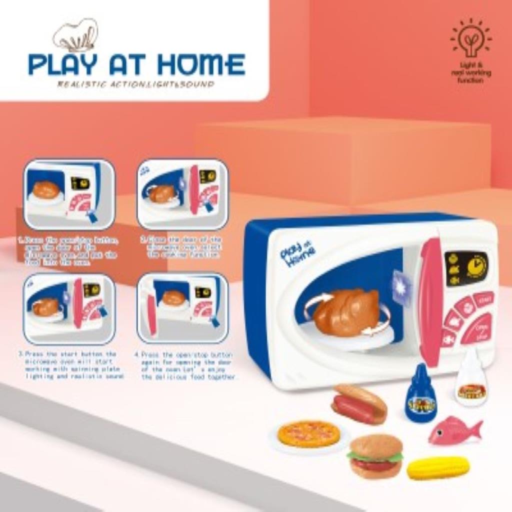 لعبة الميكرويف مع أدوات الطبخ للأطفال