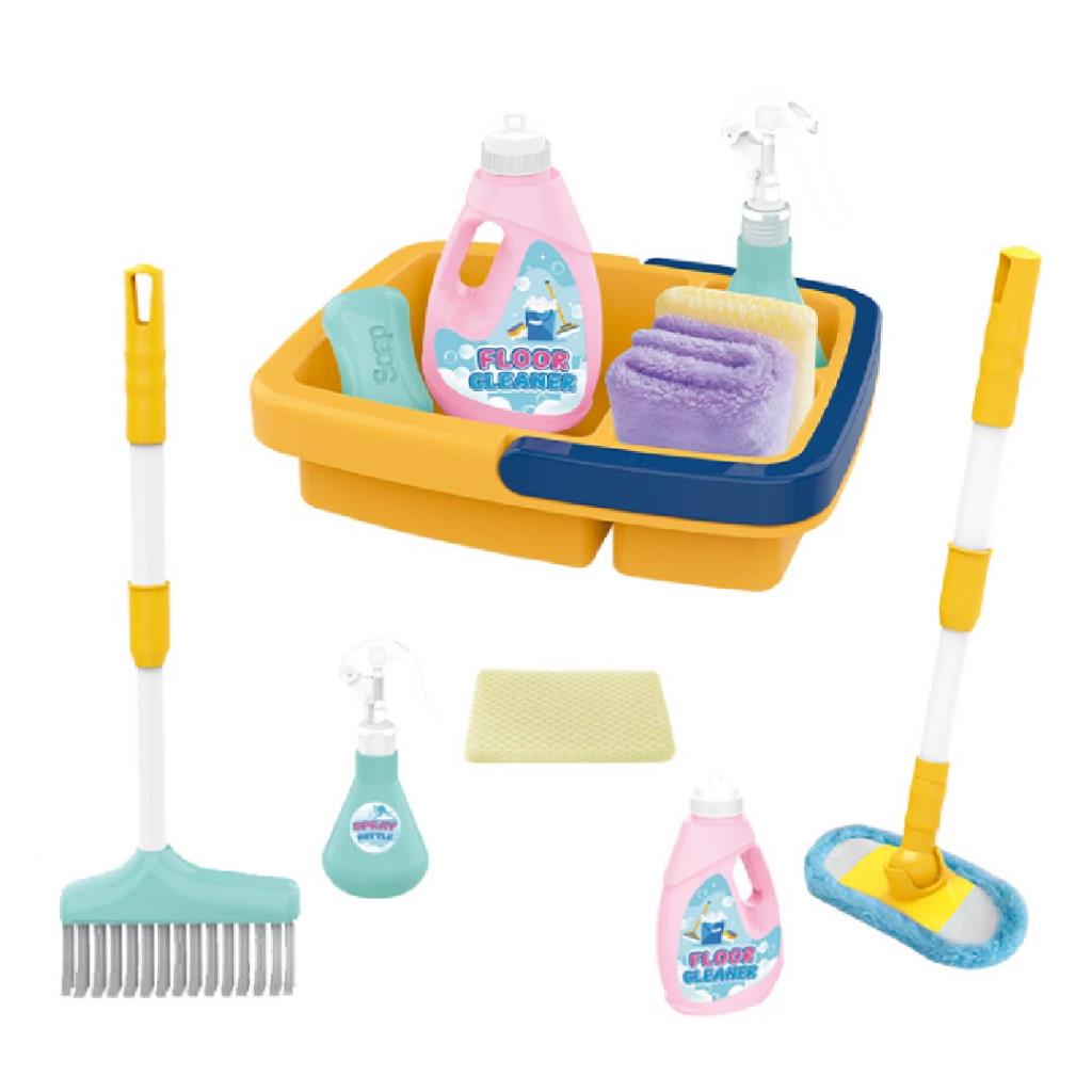 طقم تنظيف للأطفال مع صندوق تخزين – 15 قطعة