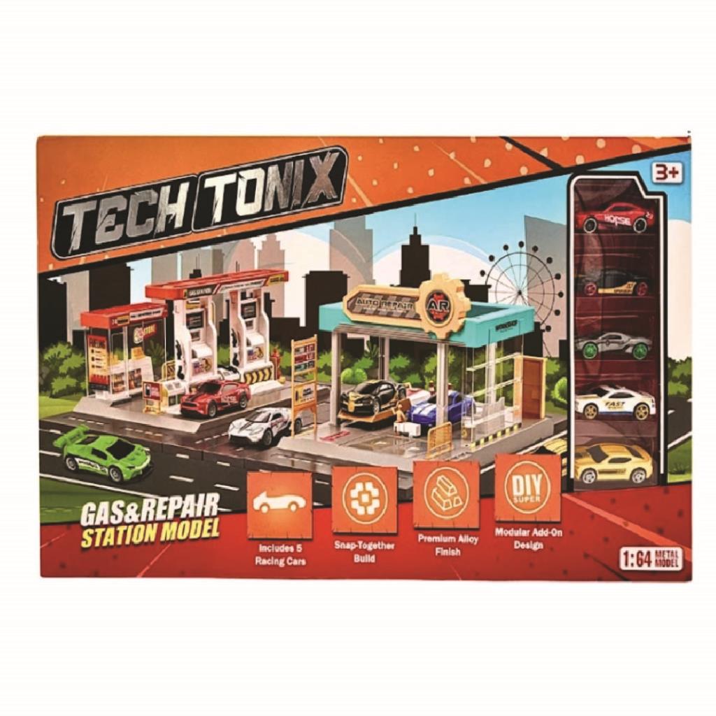 Tech TONYX Gas & Repair Station Playset with Die-Cast Cars