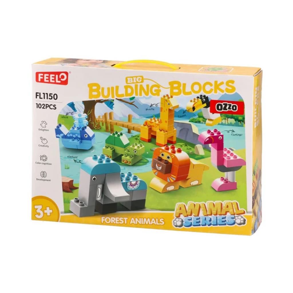 Feelo 102-Piece Big Building Blocks Forest Animals Set
