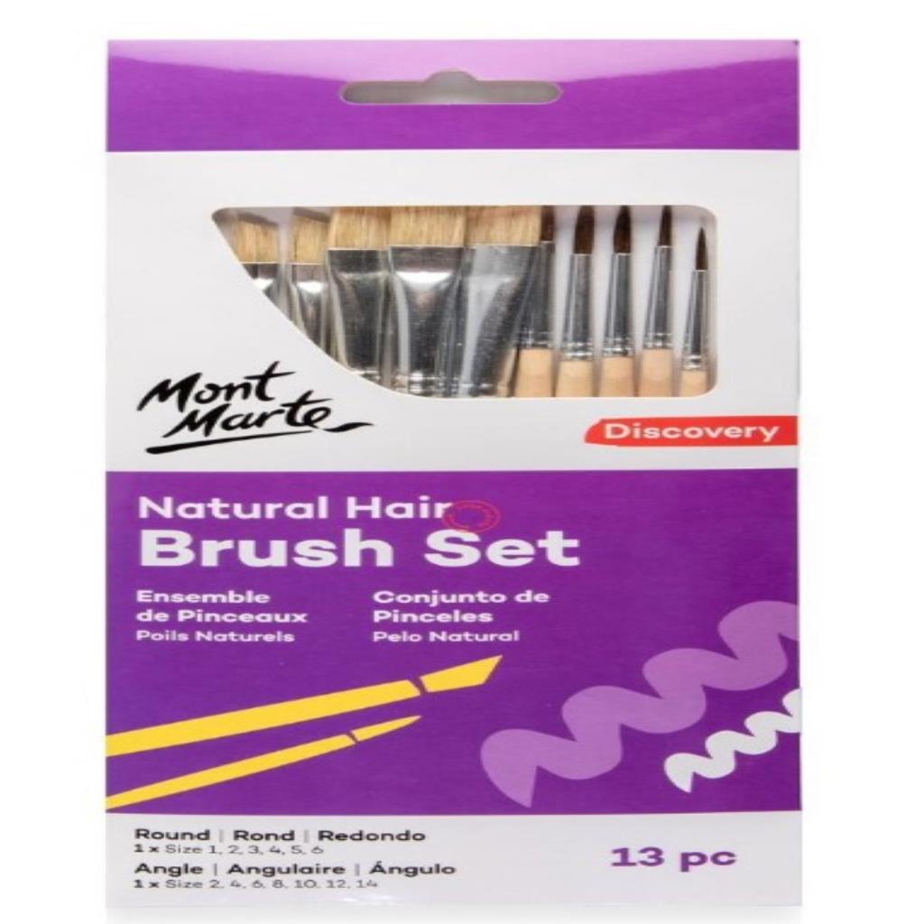 Mont Marte Discovery Natural Hair Combo Brush Set 13pc
