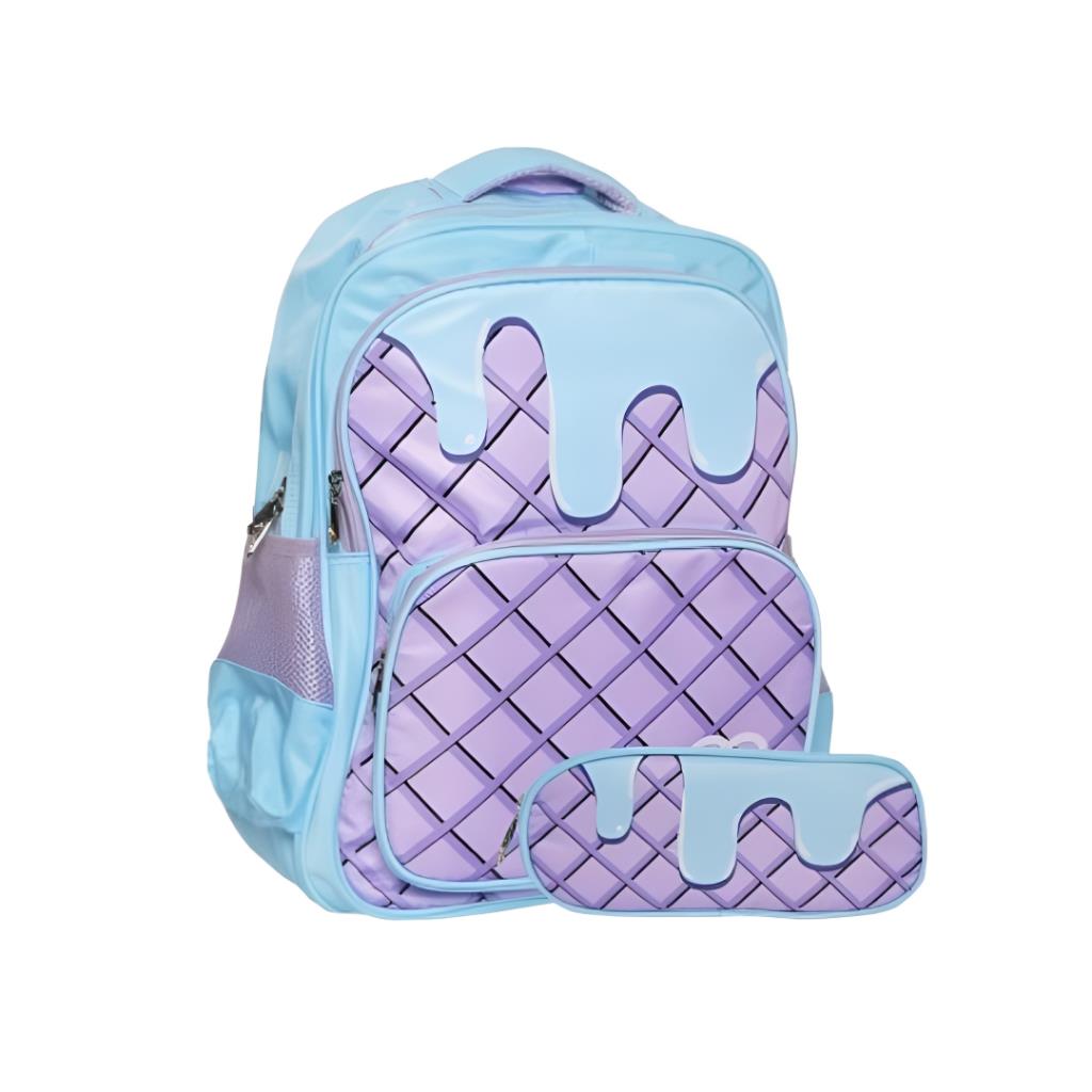 Kids Ice Cream Design School Backpack with Pencil Case - 16 Inch