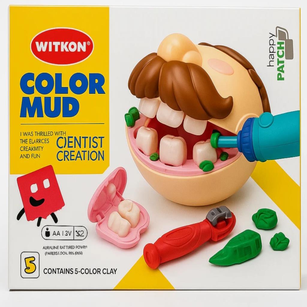 مجموعة طبيب الأسنان للأطفال مع صلصال ملون