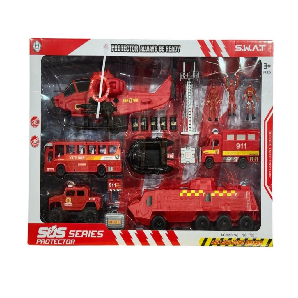 S.W.A.T Emergency Rescue Vehicle Playset – 7 Piece Set