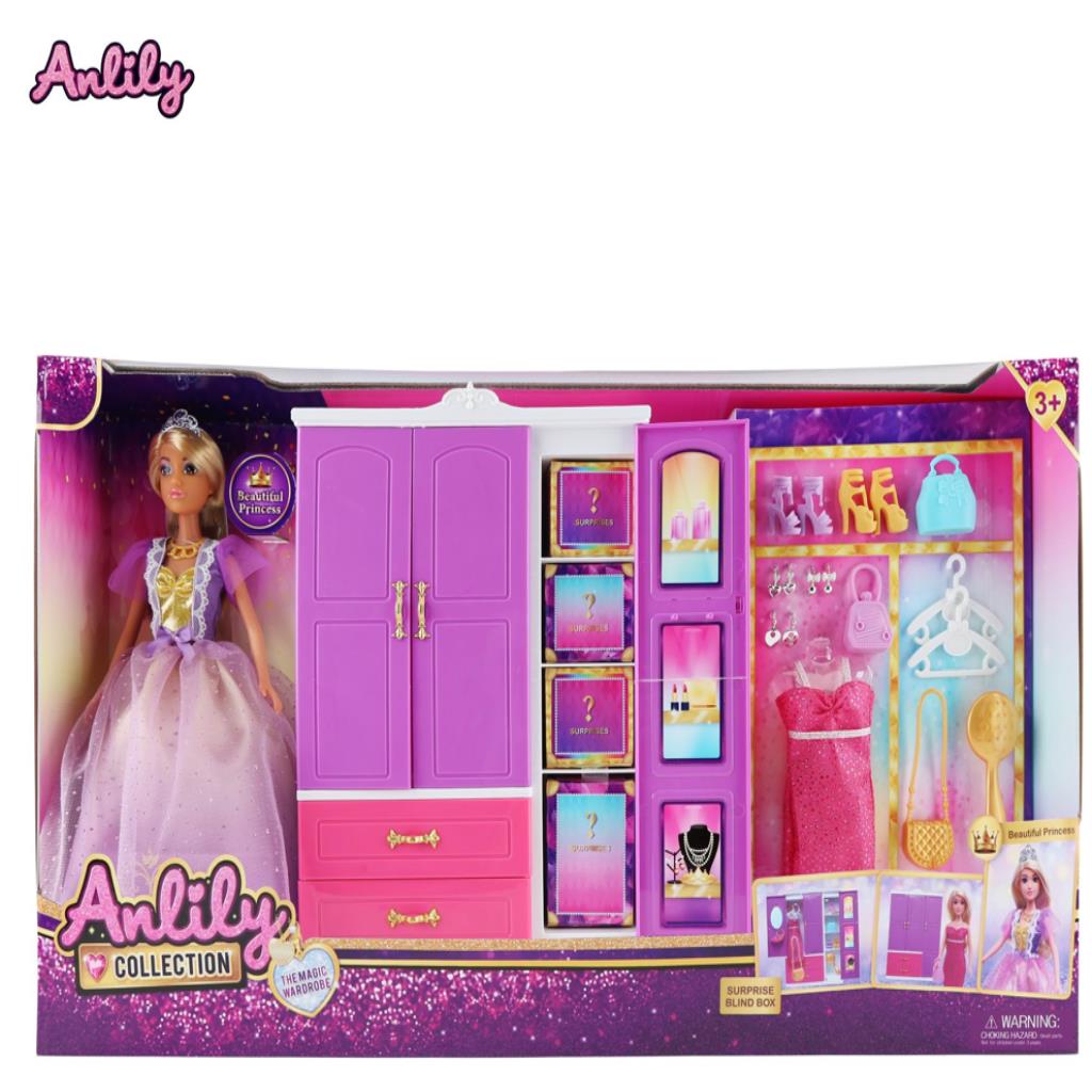 Anlily Princess Wardrobe Doll Playset with Accessories