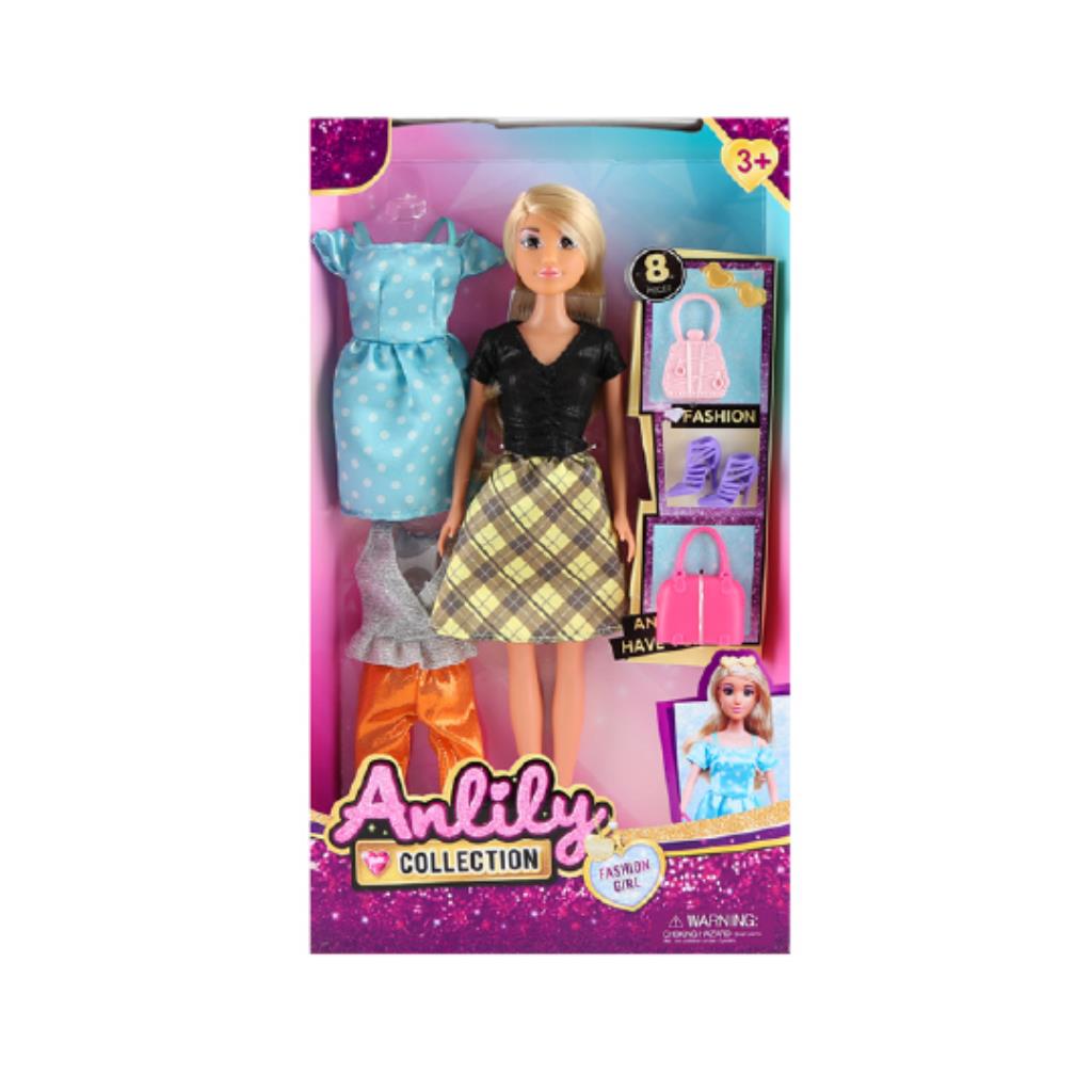 Anlily Fashion Girl Doll with 3 Outfits & Accessories