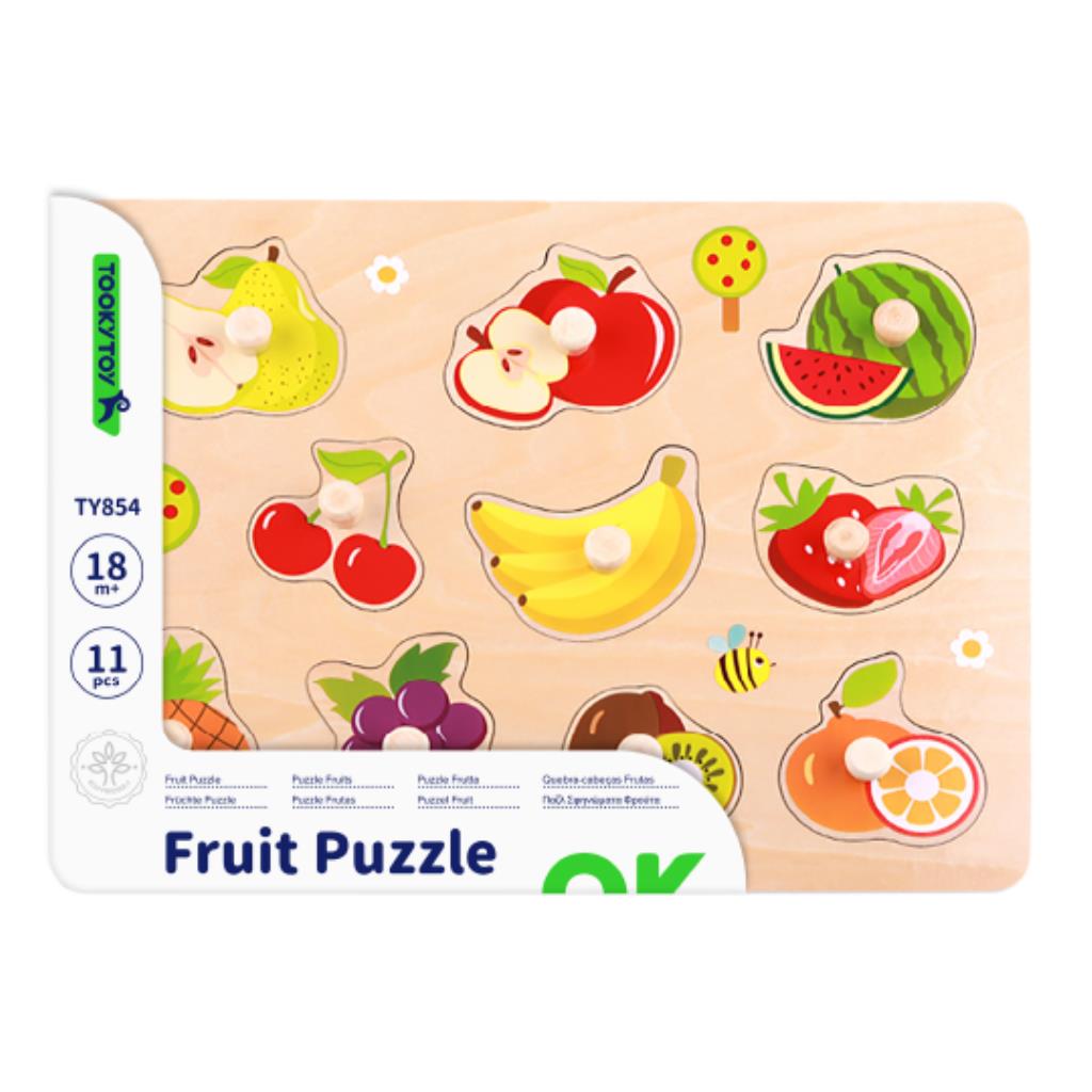 Wooden Fruit Peg Puzzle Board