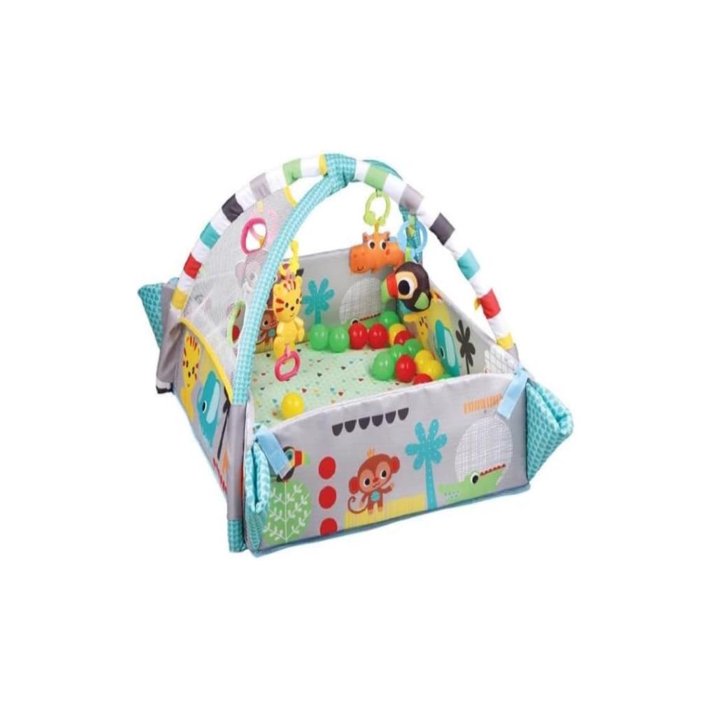 Baby Activity Gym & Ball Pit with Hanging Toys and Colorful Balls