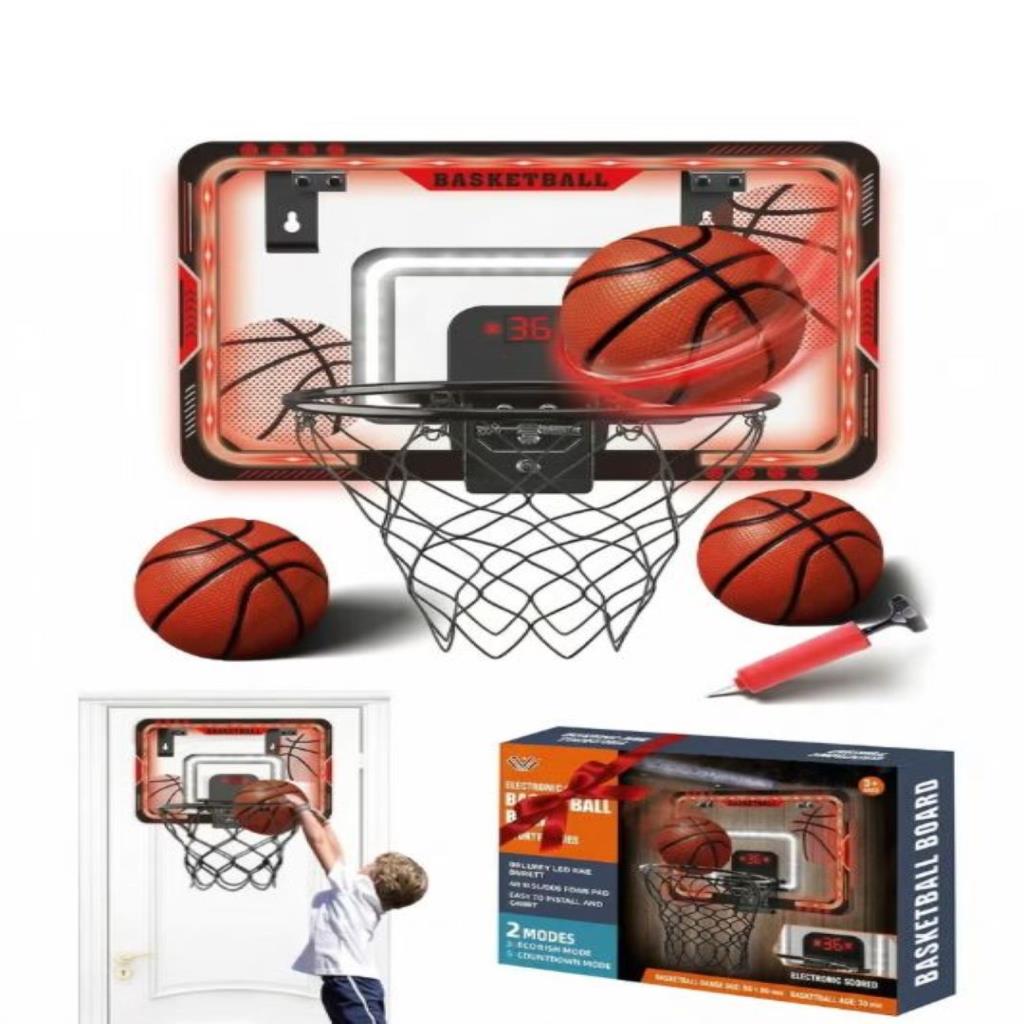 Electronic Mini Basketball Hoop Set with Scoreboard