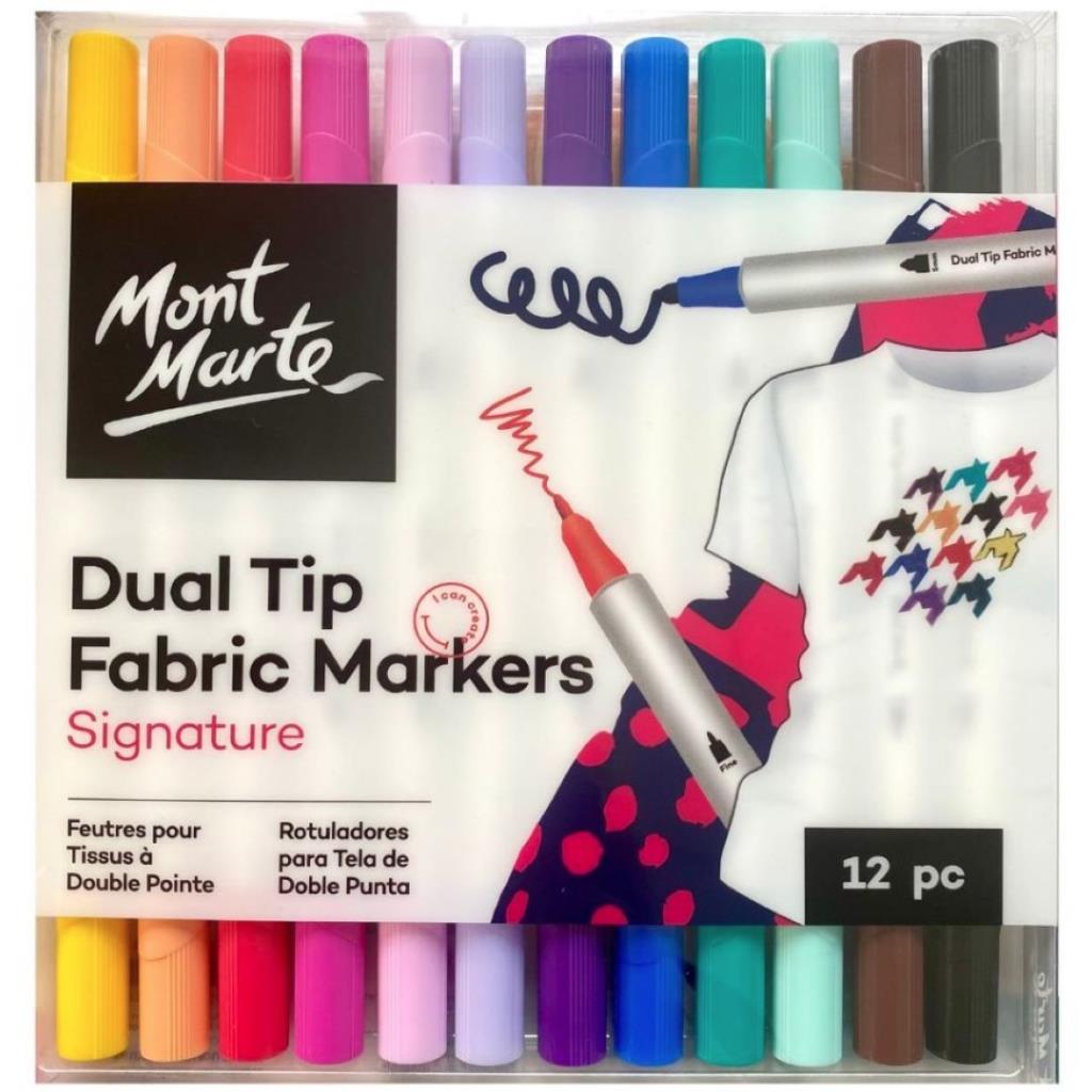 Mont Marte Signature Dual Tip Fabric Markers 12pc