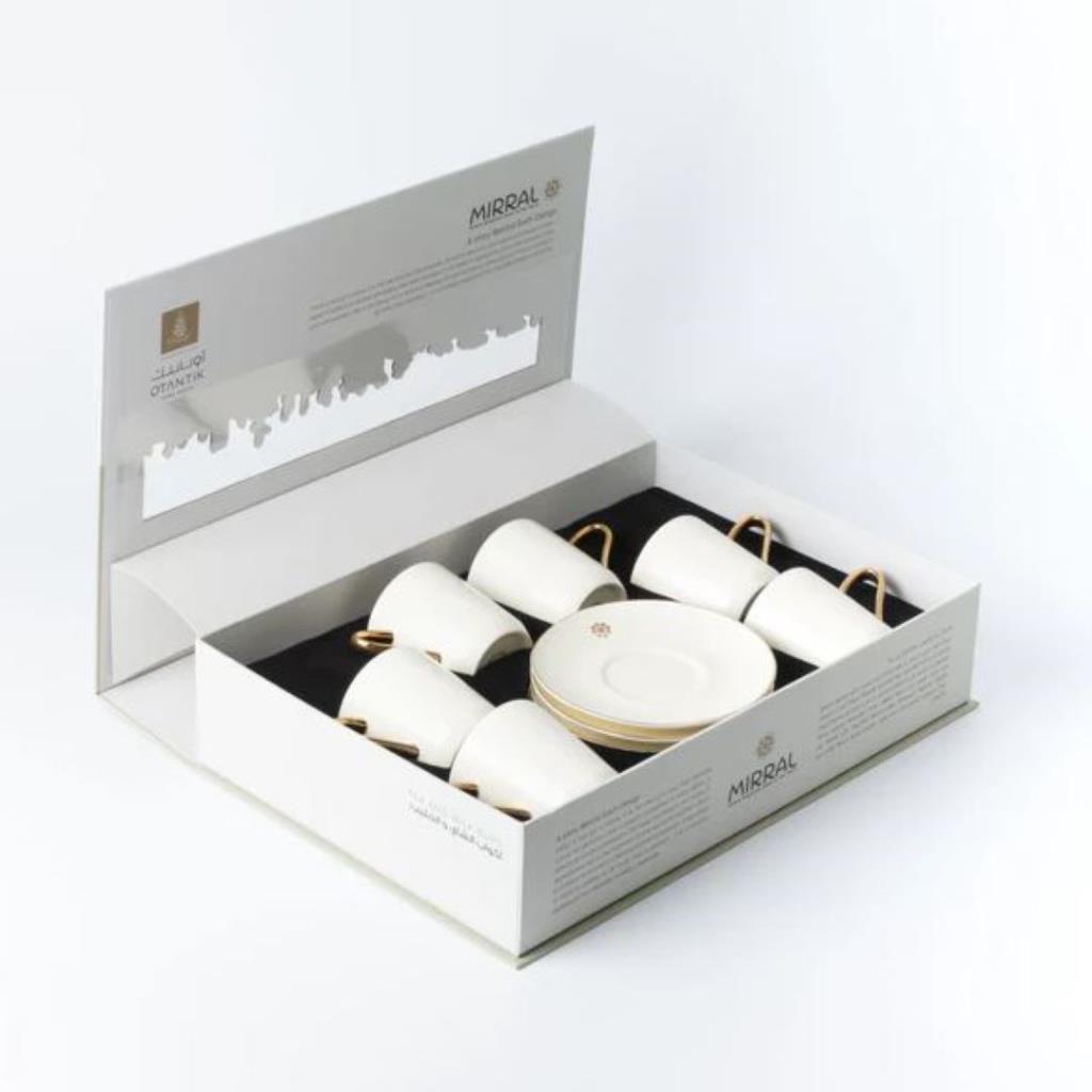 Porcelain Tea Set 12 Pcs From Mirral - White + Gold