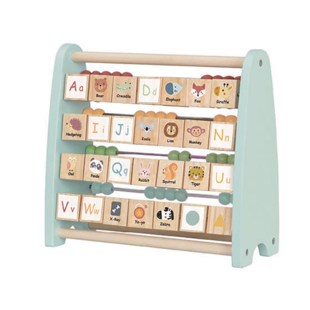 Wooden Educational Abacus with Alphabet Learning Blocks