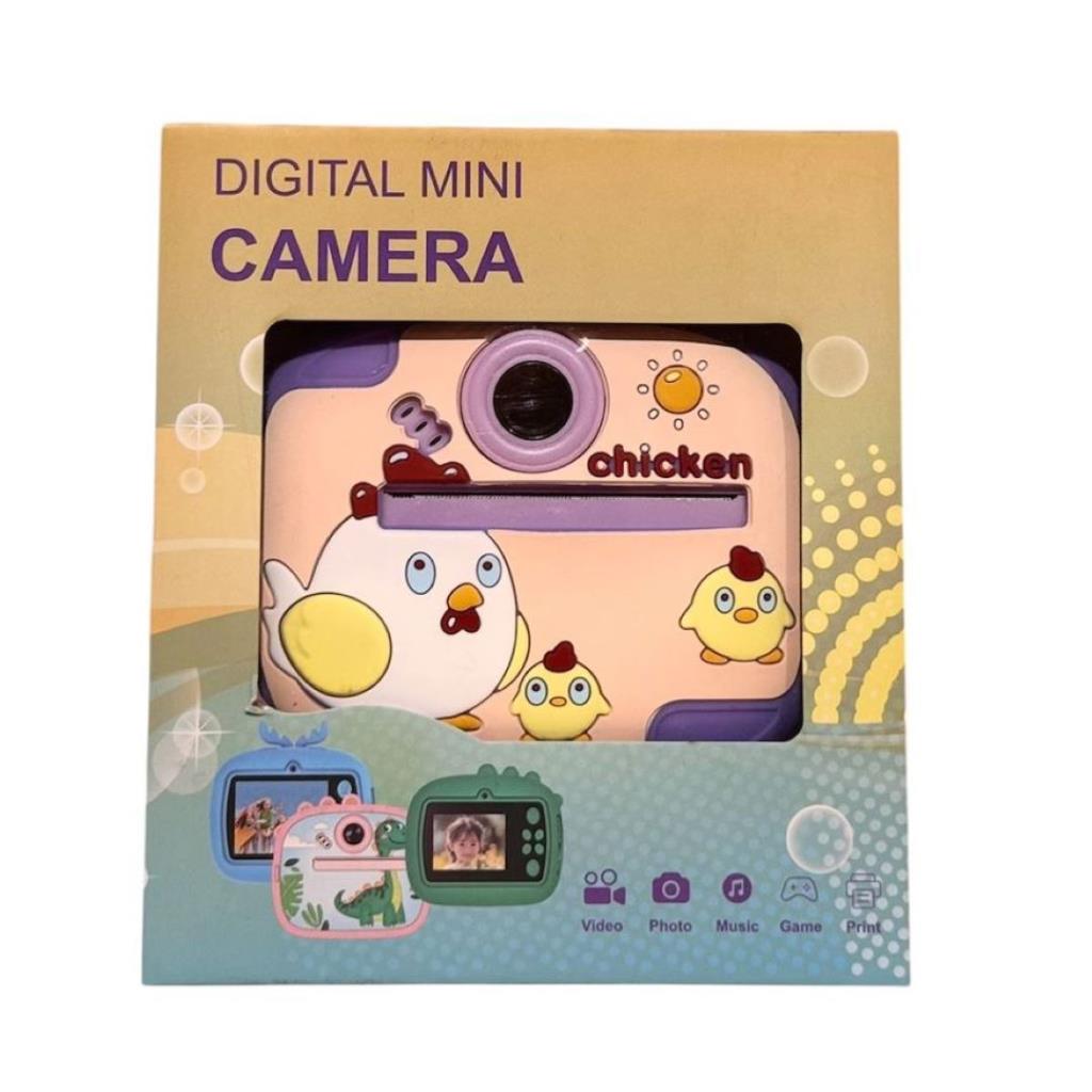 Kids Digital Mini Camera with Instant Print – Chicken Design (Photo, Video & Games)