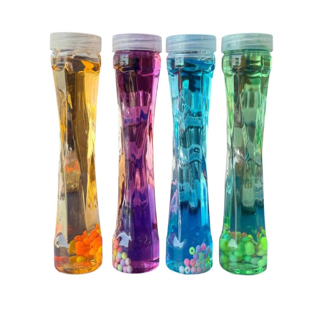 Clear Slime with Colorful Beads in Bottle