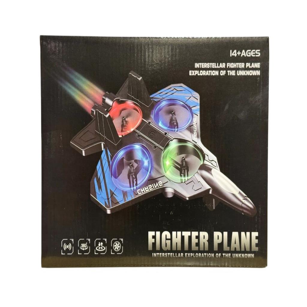 LED Fighter Plane Drone – 360° Flying UFO Aircraft Toy