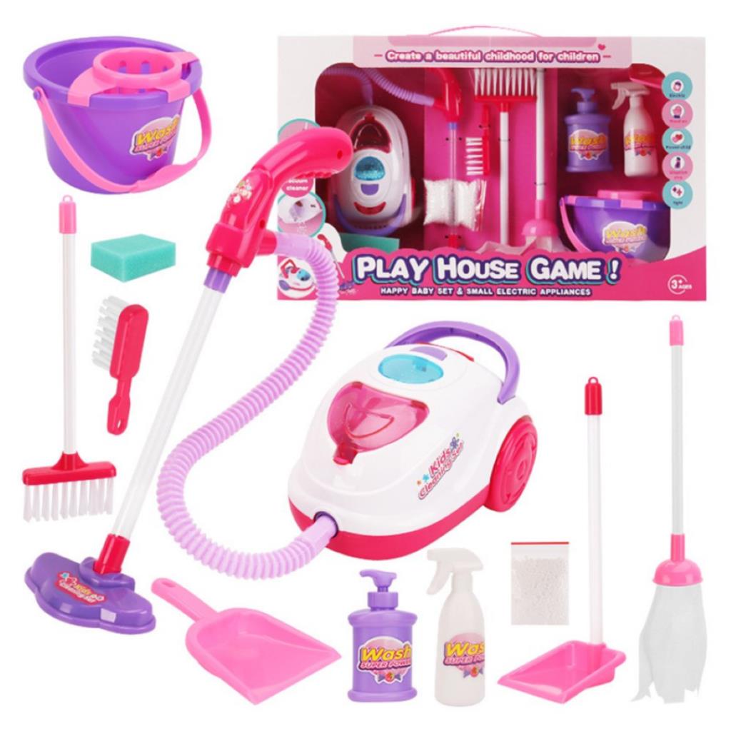 Kids Cleaning Set with Electric Vacuum & Accessories