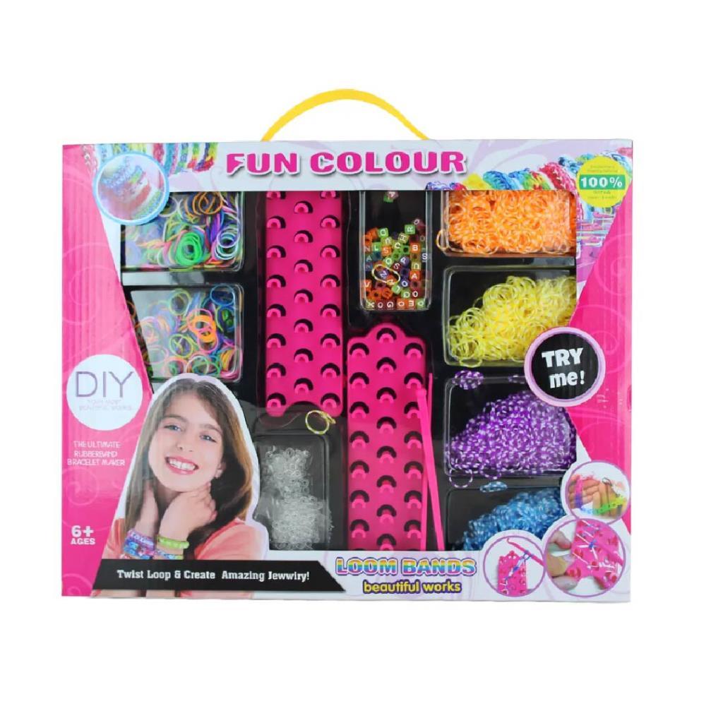 مجموعة أساور المطاط الملوّنة – صنع الإكسسوارات (DIY)