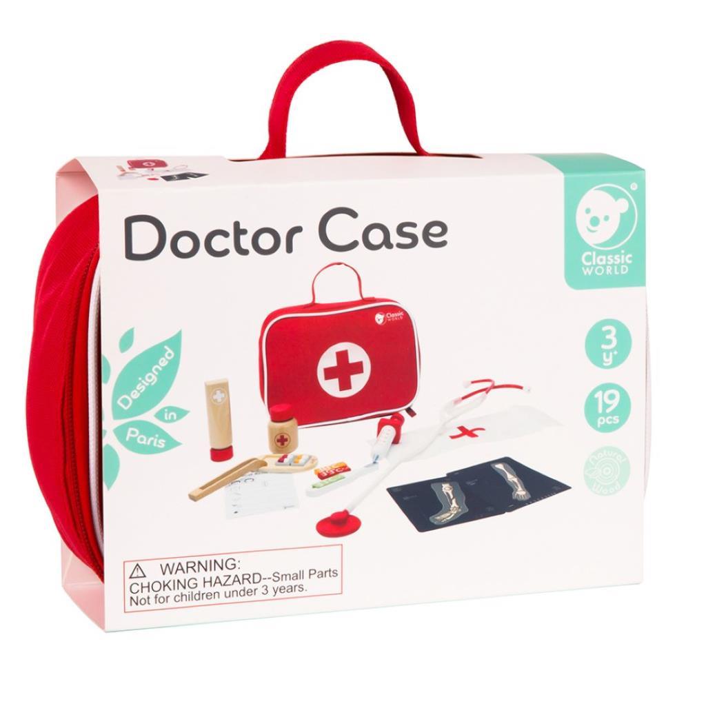Kids Wooden Doctor Case – 12-Piece Medical Play Set