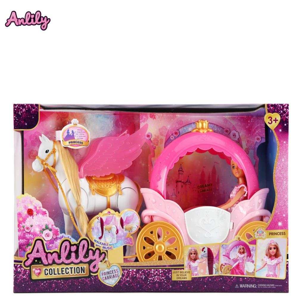 Anlily Princess Carriage with Winged Horse Doll Set