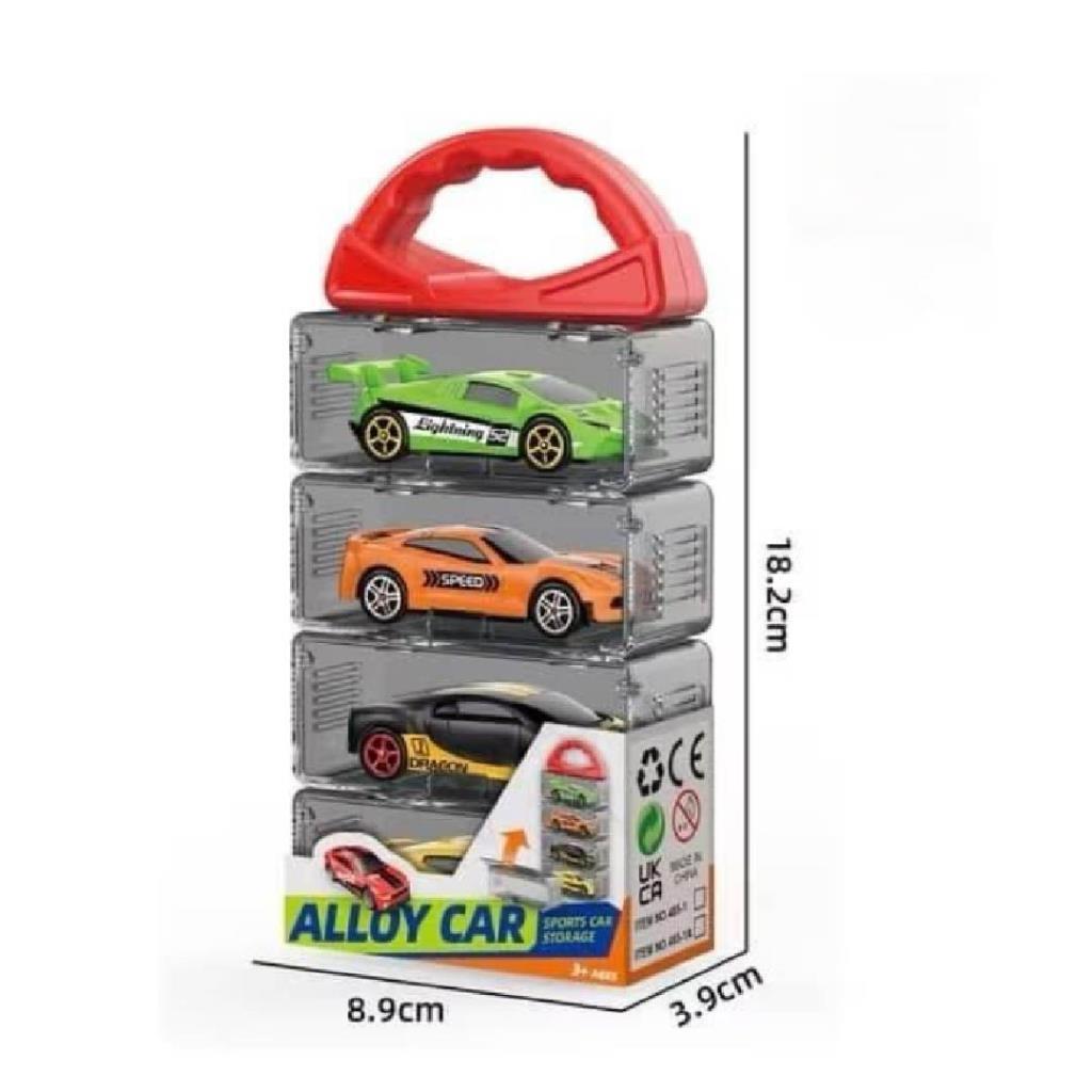 Alloy Racing Cars Set with Carry Case