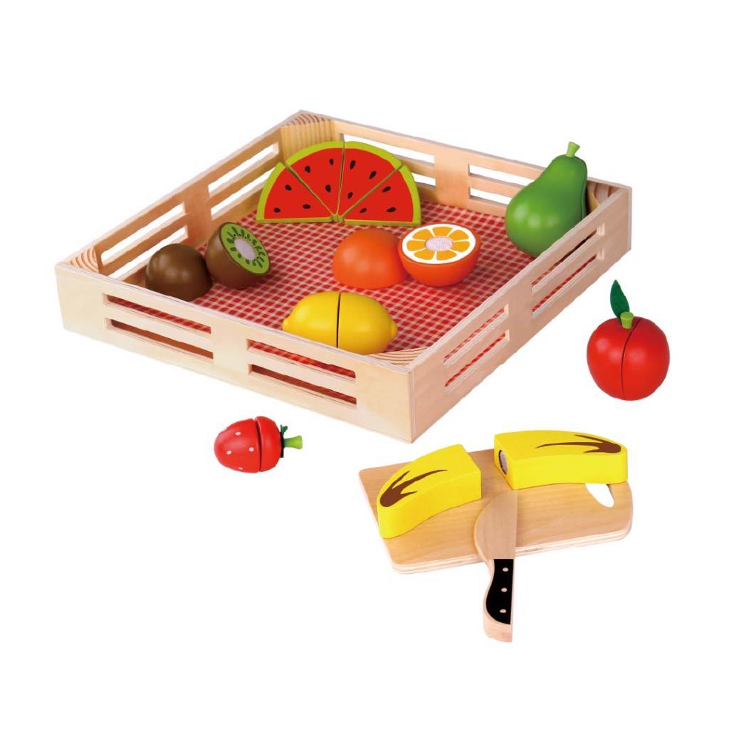 مجموعة تقطيع الفواكه الخشبية مع سكين ولوح تقطيع