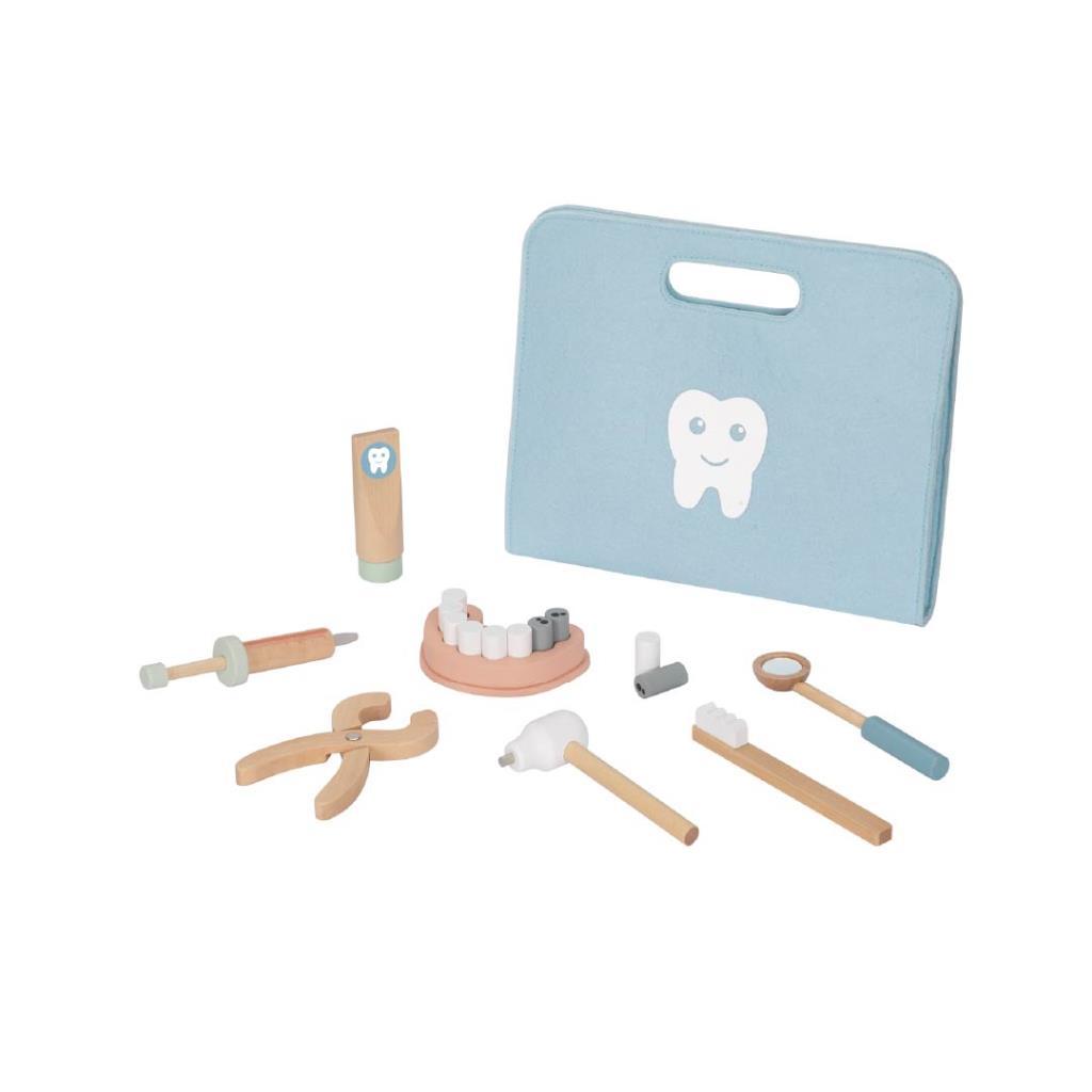 طقم لعب طبيب الأسنان الخشبي للأطفال