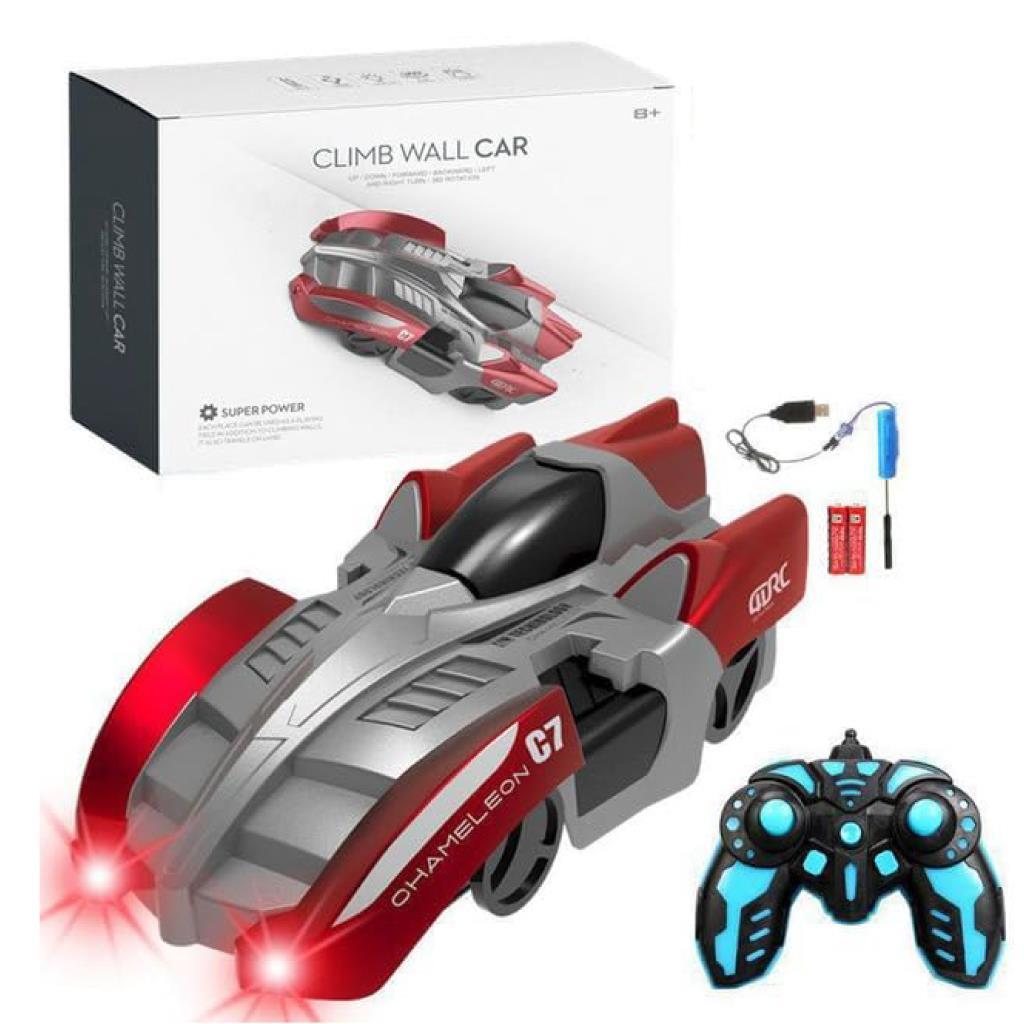 سيارة ريموت تتسلق الجدران – سيارة تحكم مضادة للجاذبية مع إضاءة LED (موديل C7)