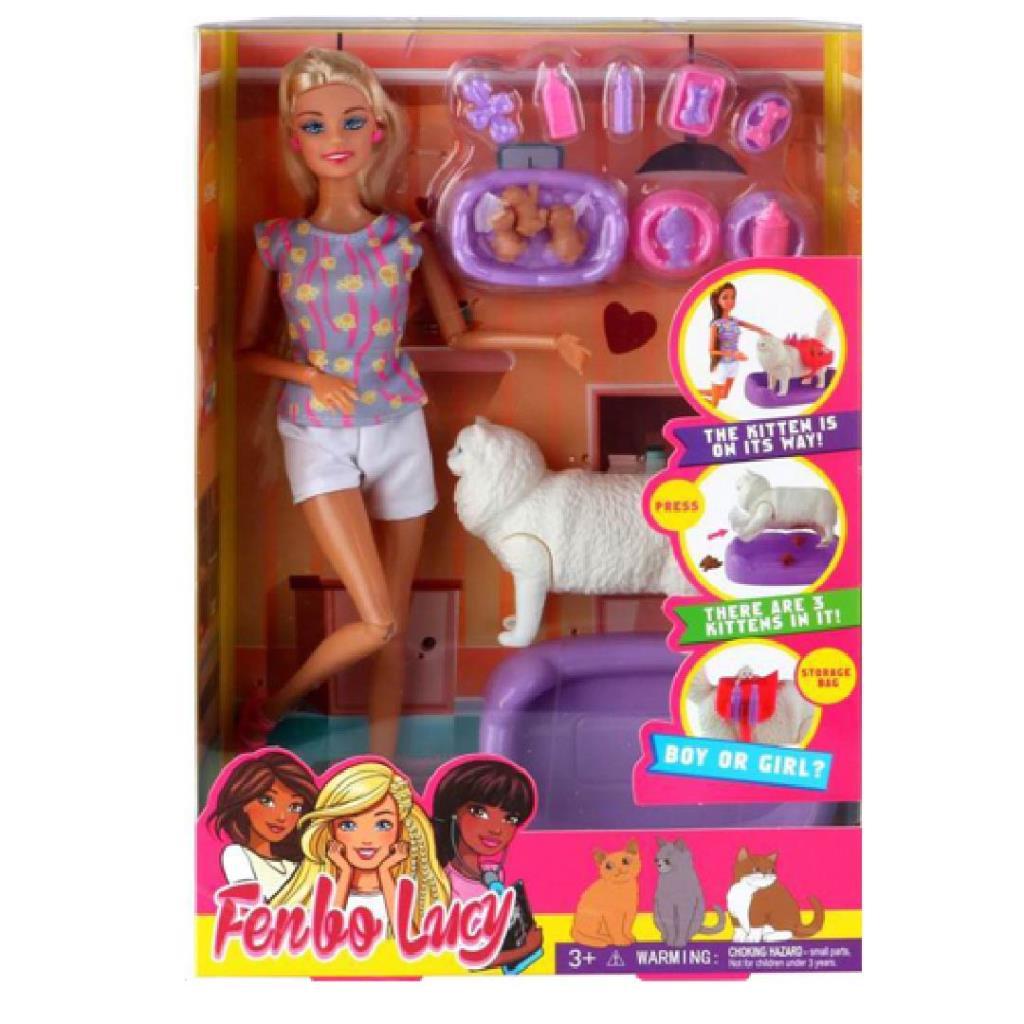 دمية فينبو مع القطة والقطط الصغيرة المفاجئة