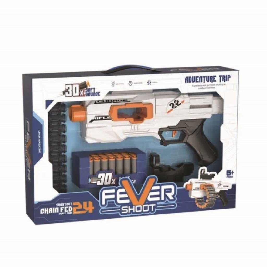 Fever Shoot Chain Feed Blaster Set with 30 Soft Bullets