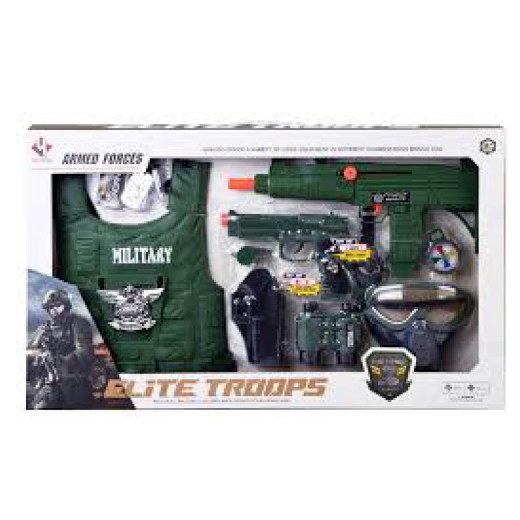 Kids Military Role Play Costume Set – Green Edition