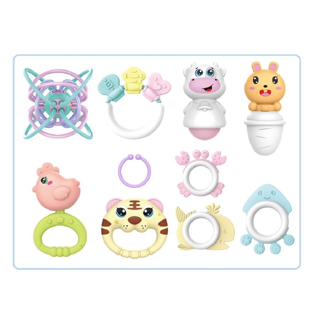 Baby Rattle & Teether Set – Soft Sensory Toys