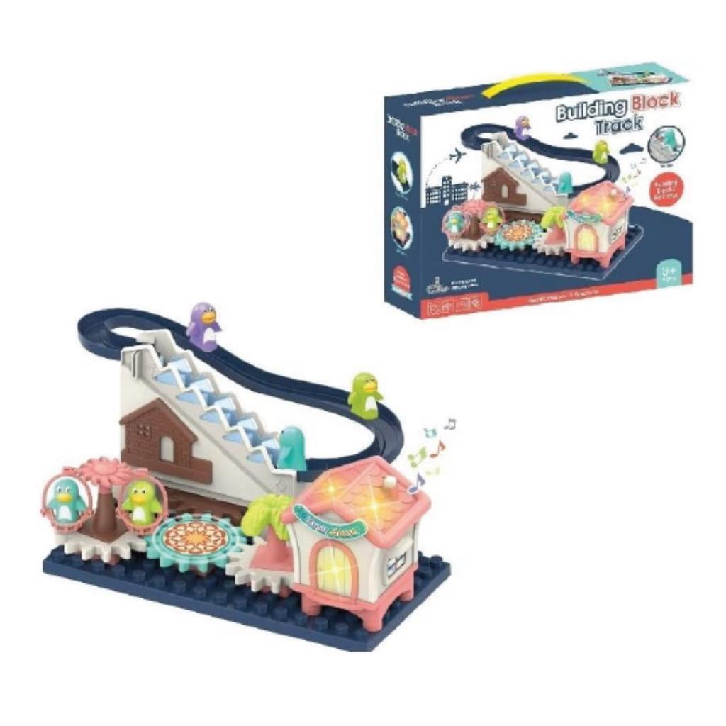 ELECTRIC GEAR BLOCKS ASSEMBLED PENGUIN GYM PARADISE