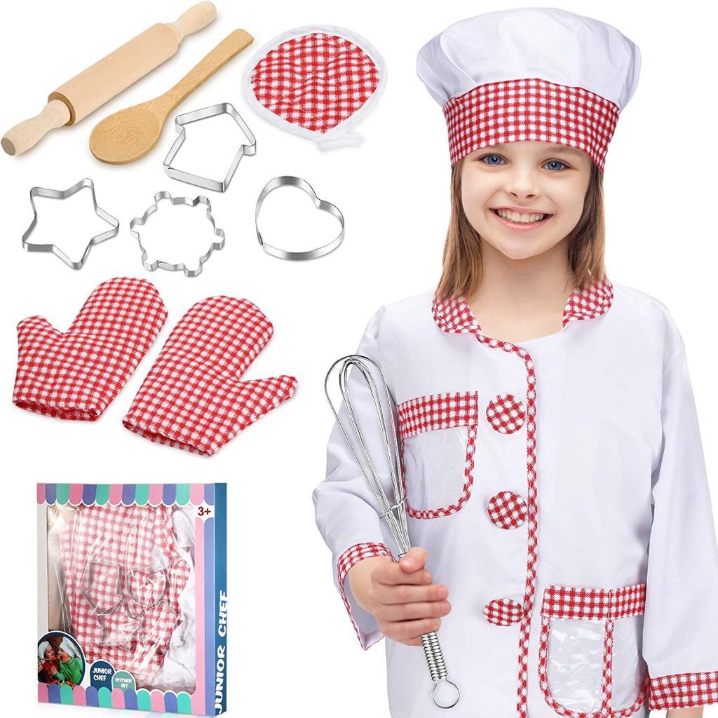 Baking set - Junior Chef Pretend Play Costume & Baking Set (11 PCS)