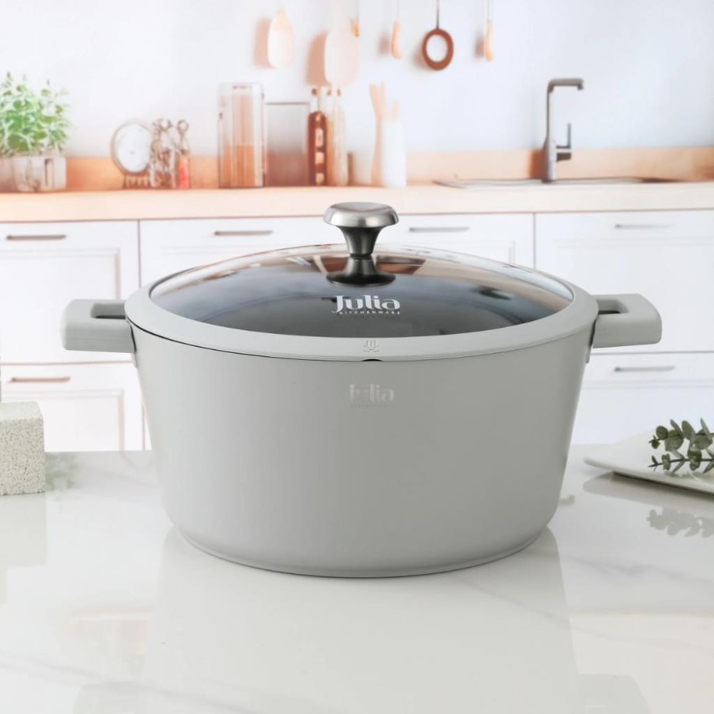 ELITE-LUX CASSEROLE WITH LID 20CM-LIGHT GRAY